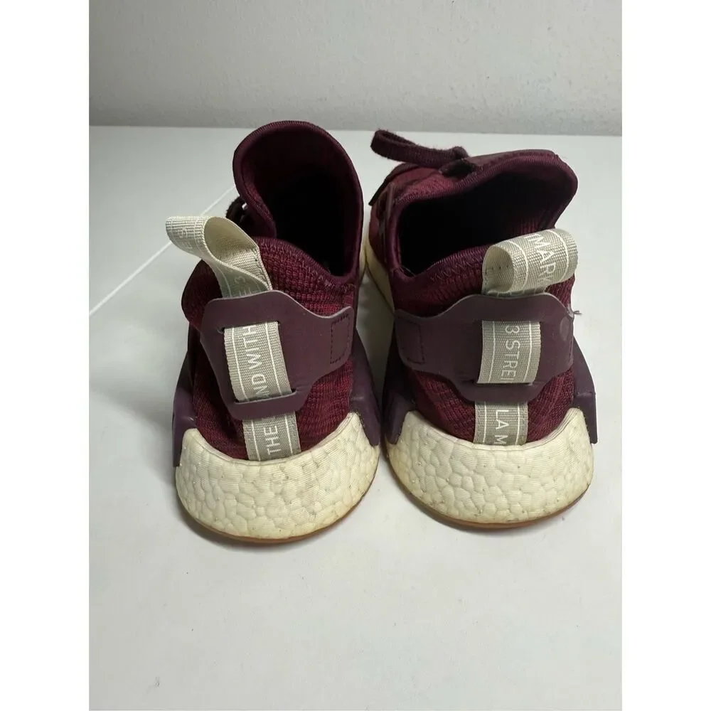 Adidas Men's 9 / Women’s 10,5 Sneakers Maroon Red Boost NMD R1 BB2368